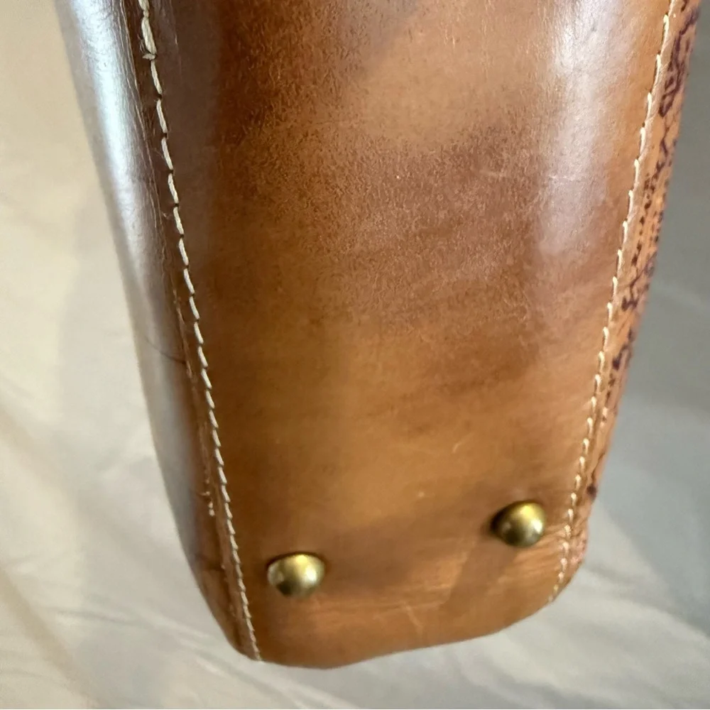Patricia Nash Map Leather Tote Vintage Inspired Old World Travel Bag Pre-owned - Picture 6 of 16